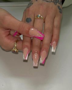 Nail Colour 2023, Colour 2023, Glitter Nails Acrylic, Fancy Nails Designs, Nails Design With Rhinestones, Nail Colour, Girly Acrylic Nails, Short Square Acrylic Nails, Bling Acrylic Nails