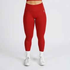 mid rise leggings Red Sporty Tights For Sports, Sporty Red Tights For Sports, Red Athleisure Leggings For Sports, Red Tight Sporty Activewear, Red Compression Leggings For Sports, Red Compression Sporty Leggings, Red Compression Leggings Sporty Style, Red Sporty Leggings For Training, Functional High Stretch Sweat Resistant Tights