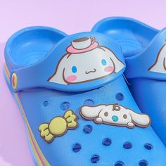 Have fun walking around your apartment using these super cute large slippers! The cute pair is decorated with prints of Cinnamoroll and has rubber charms of candies and his bestie, Milk! These kawaii sandals are made from special EVA or rubber-like synthetic resin material. Made from EVA resin One size fits most (women’s sizes): 24 cm / US 7.5-8 / EU 38-38.5 Playful Plastic Slip-on Sandals, Blue Round Toe Eva Flip Flops, Cute Eva Slide Sandals, Kawaii Non-slip Slippers With Round Toe, Kawaii Non-slip Round Toe Slippers, Cute Slide Sandals In Eva, Cute Slide Sandals With Eva Material, Cute Non-slip Flip Flops With Round Toe, Cute Non-slip Slide Slippers