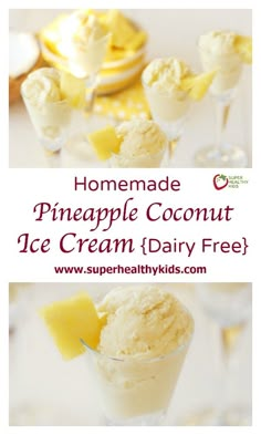 homemade pineapple coconut ice cream dairy free