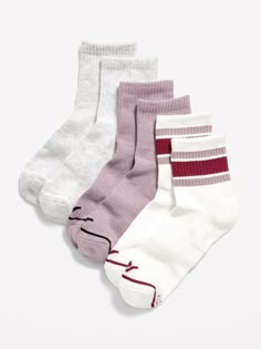 includes 3 pairs of socks arch support zoned cushioning go-dry wicks moisture notched toe seams S/M: shoe sizes 5-8 L/XL: shoe sizes 8-11 Cute Crew Socks, Running Socks, Crew Sock, Athletic Socks, Old Navy Women, Knit Cuff, Athletic Women, Wicks, Arch Support