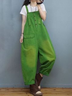 Accessory: No Overview: (1) Adjustable Straps Fit &Sizing: Non-Stretchable #green #overalls #dungarees #cotton Trendy Baggy Overalls With Pockets, Trendy Relaxed Fit Overalls With Pockets, Trendy Overalls With Relaxed Fit And Pockets, Casual Relaxed Fit Overalls For Fall, Casual Fall Overalls With Relaxed Fit, Baggy Casual Overalls, Casual Baggy Overalls For Spring, Trendy Spring Overalls With Cargo Pockets, Spring Utility Style Baggy Overalls