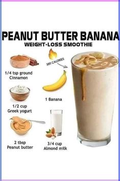 Looking to lose weight? This delicious peanut butter banana smoothie is the perfect way to start your day! Packed with fiber and protein, this smoothie will help keep you feeling full and satisfied all morning long. Plus, banana is one of the best fruits for weight loss, so you can be sure you're getting a nutritious and delicious breakfast! Easy Healthy Smoothie Recipes, Resep Smoothie, Peanut Butter Banana Smoothie, Fruit Smoothie Recipes Healthy, Easy Healthy Smoothies, Recipes Healthy Breakfast, Peanut Butter Smoothie, Smoothie Recipes Healthy Breakfast, Smoothie Drink Recipes