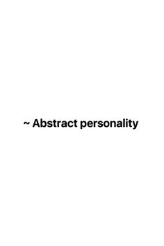 the words abstract personality are written in black on a white background, with an image of a