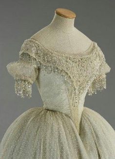 1860's Ball Gown 1860 Fashion, Antique Dresses