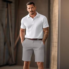 Season:Summer; Fabric:Cotton Blend; Gender:Men's; Style:Fashion,Chic  Modern; Occasion:Casual,Daily,Holiday; Fit Type:Regular Fit; Function:Comfort,Breathable; Waistline:Mid Waist; Pattern:Plain; Design:Pocket,Button,Zipper; Pants Type:Chino Shorts,Bermuda shorts,Shorts; Fly Type:Zipper; Front page:FF; Listing Date:02/21/2024; Production mode:External procurement; Hips:; Length:; Waist:; Fit US Size:; Pants Length:Short Men’s Summer Shorts Outfits, Men’s Casual Shorts, Men’s Summer Fashion Shorts, Men’s Business Casual Shorts, Men’s Khaki Shorts Outfit, Black Shorts Outfit, Casual Shorts Men, Formal Shorts, Mens Fashion Dressy