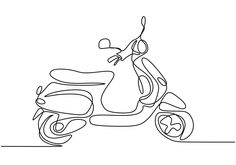 a line drawing of a scooter