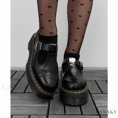 Lasaky - Martens-style Mary Jane Platform Leather Shoes with Princess-like Design Dr Martens Bethan, Shoes For College, How To Style Doc Martens, Doc Martens Mary Janes, Martin Shoes, Leather Platform Shoes, Mary Jane Platform Shoes, Martens Style, T Bar Shoes