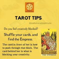 a tarot card with the words tarot tips on it