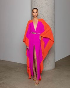 Eliza Summer Kaftan Dress, Halston Kaftan, Lux Loungewear, Kimono Fashion Summer, Kaftan Designs, Mode Abaya, فستان سهرة, Orange And Pink, Looks Chic