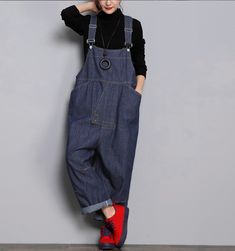 Denim Casual Spring Denim Overall Women Jumpsuits Overall Women, Spring Denim, Organic Colors, Pants Loose, Denim Cotton, Denim Details, Women Pants, Organic Cotton Fabric, Loose Style