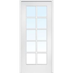 a white door with four panes on the side