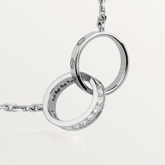 CRB7013700 - LOVE necklace, diamonds - White gold, diamonds - Cartier Double Circle Necklace, Platinum Chain, Moms Birthday, Gold Chains For Men, White Gold Set, Necklace For Girlfriend, Mens Gold, Ring Pendant Necklace, Circle Necklace