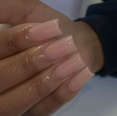 Square Neutral Acrylic Nails, Natural Neutral Nails, Nude Pink Square Nails, Short Pink Nude Nails, Plain Square Acrylic Nails, Ombré Nails Square, Simple Nail Designs 2024 Trends Square, Clear Nude Acrylic Nails, One Color Acrylics