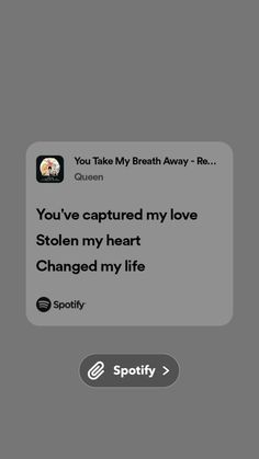 the text on the phone says you've captured my love stolen my heart changed my life