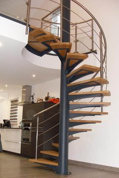 there is a spiral staircase in the house