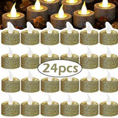 24 pack glitter tealight candles with remote control and timers for christmas party decorations