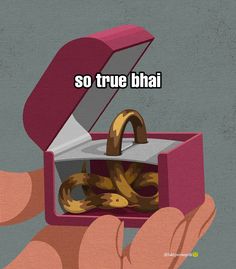 someone is holding a box with some bananas in it that says so true bhaai