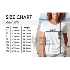 the size chart for a women's t - shirt