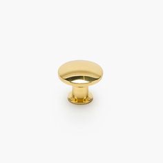 a brass cabinet knob on a white background