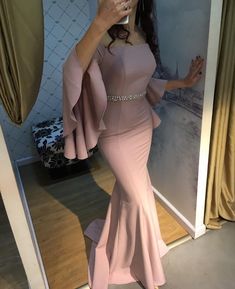 Hijab Soiree, Soiree Dress, Mermaid Prom Dress, Braut Make-up, Long Prom Gowns, Evening Dresses With Sleeves, فستان سهرة, Mermaid Evening Dresses, Mermaid Prom Dresses