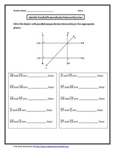 a worksheet with lines that are parallel to each other