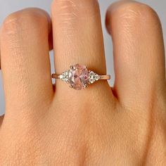 Size 9 And 10 Oval Morganite Rings, Sterling Silver With Cubic Zirconia On Either Side. Brand New, Don’t Fit Me And I Ordered A Different Size, The Merchant Accidentally Sent Me Duplicates And Told Me To Keep These Instead Of Returning Them. Pink Moissanite Engagement Ring, Emerald Ring Design, Oval Morganite Ring, Crystal Engagement Rings, Pink Diamond Engagement Ring, Pink Engagement Ring, Silver Rings For Women, Timeless Ring, Morganite Engagement