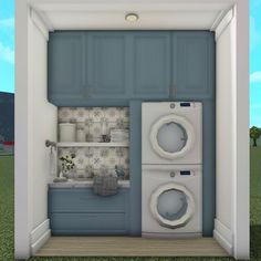 an image of a small laundry room with washer and dryer