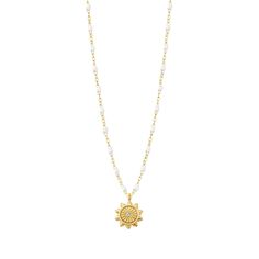 Gigi Clozeau - Lucky Sun White Diamond Necklace, Yellow Gold, 16.5 White Diamond Necklace, Sun Necklace, Perfect Gift For Mom, Rose Gold Necklace, Beauty Gift, White Diamond, Anklets, Ring Earrings, Necklaces Bracelets