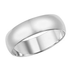 This low-dome styled, band features a high polished finish for a sleek look. 14K White Gold 3MM Stock size is 5 Formal Dome Ring With Polished Edges, Classic Silver Thick Band, Classic Formal Bands With Shiny Finish, Polished Thick Band For Formal Occasions, Classic Thick Band With Polished Edges, Classic Formal Dome Ring With Polished Edges, Formal Thick Band With Polished Finish, Silver Wedding Band With Polished Finish, White Gold Polished Wide Band Wedding Ring