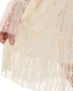 Scully Lace Dress, Ivory Weddings Outdoor, Ethereal Dress, Women Lace Dress, Drawstring Neckline, Country Weddings, Long Sleeve Lace Dress, How To Look Classy, Lace Overlay, Dream Clothes