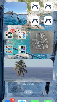 an iphone screen with various stickers on it and the text, i love frank ocean