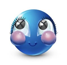 an image of a blue ball with big eyes