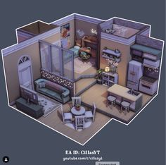 Sims 3 Houses Plans, Sims 4 Floor Plan, Sims 4 Loft, Sims 4 Floor, Tiny Home Layout, Sims 4 Build Ideas, Sims Home, Sims Freeplay Houses, Play Sims 4