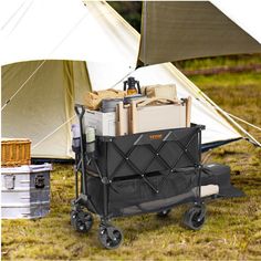 VEVOR Foldable Double Decker Wagon, 400L Collapsible Wagon Cart with All-Terrain Wheels, Heavy Duty Folding Wagon Cart 450 lbs Weight Capacity for Camping, Shopping, Garden, 52" Extra Long Extender

Double-layer Large Storage: With 167 L/5.89 cu.ft of upper space and 137 L/4.83 cu.ft of lower space, this foldable double decker wagon easily accommodates your leisure items and picnic essentials, including tents and sleeping bags, meeting all your camping and picnic needs at once.