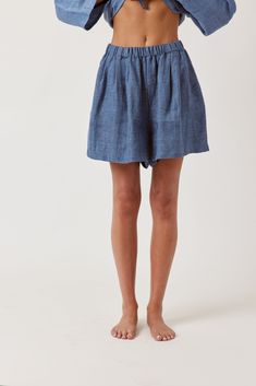 Linen pleated short – amente