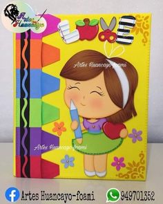 Folder Decoration Ideas School, Attendance Register Decoration Ideas, Register Decoration, Folder Decoration, Disney Drawing Tutorial, Escuela Diy, Graduation Cards Handmade, Hanging Craft Ideas