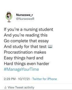 the tweet has been posted to someone about their nursing skills and how they use it