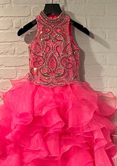 Sugar Kayne C326 is the perfect pageant dress for young girls and preteens Ruffled Long Skirt, Girls Pageant Dresses, Feel Like A Princess, Pageant Dress, Designer Gowns, High Neckline, A Princess, Ruffle Dress, Long Skirt