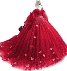 Sweet 16 Quinceanera Dress With Sweetheart Neckline, Elegant Red Tulle Quinceanera Dress, Sweetheart Neckline Ball Gown For Sweet 16 And Prom, Red Tulle Quinceanera Dress, Red Tulle Gown For Quinceanera, Red Gown For Pageant During Prom Season, Red Tulle Quinceanera Dress For Wedding, Red Tulle Quinceanera Dress For Debutante Ball, Sweetheart Neckline Quinceanera Dress For Prom Season