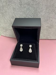 Elevate the elegance with our stunning Pear Shape & Round Cut Moissanite Earrings in 14K Solid Gold - a perfect blend of sophistication and timeless beauty. 🍐💎 Key Features: 💍 Pear Shape & Round Cut: The perfect combination of pear-shaped and round-cut Moissanite stones creates a captivating and stylish design. ✨ 14K Solid Gold: Crafted with genuine 14K solid gold, these earrings exude luxury and durability, making them an ideal accessory for any occasion. 🎁 Anniversary Gift for Women: Celebrate love and milestones with these exquisite earrings, a meaningful and beautiful token of affection. 🌈 Available in 14K White, Yellow, and Rose Gold: Choose the metal that complements her style - be it the classic white, the warmth of yellow, or the romantic blush of rose gold. ✨ Delicate Stud Ea Brilliant Cut Diamond Drop Earrings For Anniversary, Formal Cubic Zirconia Fine Jewelry Earrings, Formal Cubic Zirconia Earrings Fine Jewelry, Elegant Moissanite Earrings In Diamond White, White Gold Pear Shaped Brilliant Cut Earrings, White Gold Pear-shaped Brilliant Cut Earrings, Gift Drop Bridal Earrings With Prong Setting, Pear-shaped Brilliant Cut White Gold Earrings, Formal Earrings With Diamond Accents And Moissanite