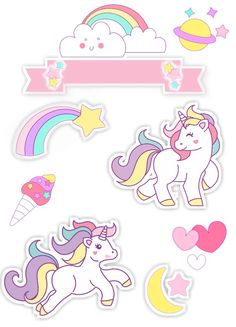 the unicorn stickers are all different colors