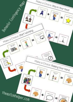 three worksheets for making a choice about how to make a choice in the classroom