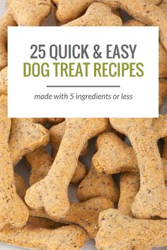 dog treats with the title 22 quick & easy dog treat recipes made with 5 ingredients or less