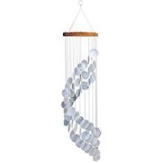 spiral shaped white capiz shell windchime with a round wooden top. Coastal Wind Chime, Silver Plate Wind Chimes, Florida Gifts, Capiz Wind Chimes, Fun Halloween Crafts, Capiz Shell, Coastal Life, Spiral Design, Chesapeake Bay