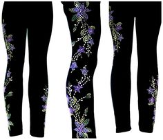 Plus Size Full-Length Leggings Embellished Rhinestone Lavender Star Flower Purple Star, How To Wear Leggings, Pirate Woman, Long Knit, Womens Leggings, Rhinestone Studs, Star Flower, Boots Fall, Inspirational Women