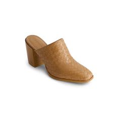 Cultivate ease. This architectural, heeled mule combines a minimalist shape with a timeless, handcrafted woven leather upper. Equal parts classic and modern, it also features a stacked heel intentionally constructed for all-day wear. Heeled Mule Leather upper and lining Rubber Sole Cushioned Footbed Made in Brazil Fits True to Size Slip-On Closure Elegant Leather Mules With Wooden Heel, Woven Leather Block Heels, Chic Synthetic Mules With Woven Sole, Chic Mules With Woven Sole And Block Heel, Elegant Flats With Woven Sole, Chic Mules With Woven Sole And Round Toe, Casual High Heel Woven Leather Heels, Modern Open Toe Heels With Woven Sole, Modern Leather Mules With Wrapped Heel