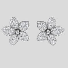 Each earring features an exquisite flower petal motif, masterfully crafted from solid 18-karat gold in your choice of white, yellow, or rose with 1.50 carats of natural white diamonds.. The soft curves and defined edges of the petals mimic the intricate details found in a real flower, creating a sense of organic elegance and harmony. Flower Petal Earrings, Petal Earrings, Luxury Jewelry Brands, Round Diamond Setting, Diamond Settings, Flower Petal, Diamond Flower, Rose Gold Earrings, Real Flowers