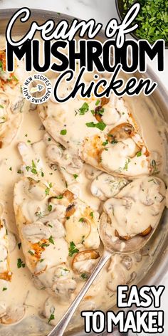 Cream Of Mushroom Chicken Mushroom Chicken Crockpot, Chicken With Cream Of Mushroom, Chicken With Mushroom Soup, Cream Of Mushroom Soup Chicken, Mushroom Soup Chicken, Chicken And Mushroom Recipes, Chicken Cream Of Mushroom, Chicken And Mushroom Soup, Cream Of Mushroom Chicken