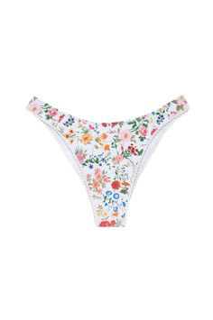 A classic bottom decorated with intricate trim. These bottoms can be pulled up to create a high leg and offer moderate coverage.  DESCRIPTION Moderate Coverage If in between sizes, size up Model is wearing a small bottom Fully Lined 80% nylon, 20% spandex Available in sizes XS-XL Stretch Floral Print Bottoms For Pool, Floral Print Stretch Bottoms For Pool, Summer Floral Print Bottoms For Sunbathing, Beach Stretch Bottoms With Floral Print, Stretch Floral Print Beach Bottoms, Floral Print Fitted Bottoms For Poolside, Poolside Floral Print Fitted Bottoms, Stretch Floral Print Bottoms For Beach Party, Floral Print Tie-side Bottoms For Beach